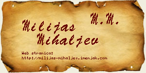 Milijas Mihaljev vizit kartica